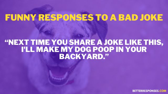 Funny Responses To A Bad Jokes