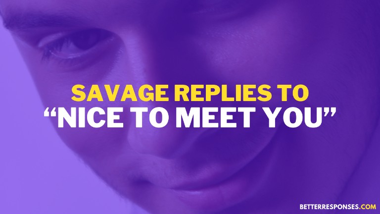 Savage Replies To Nice To Meet You