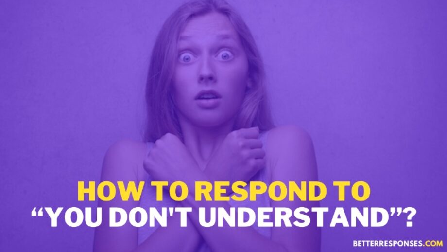 5 Clever Responses To “you Dont Understand” Excuse • Better Responses