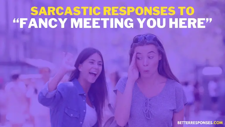 Sarcastic Responses To Fancy Meeting You Here