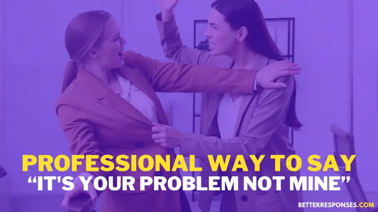 Professional ways to say It's your problem not mine