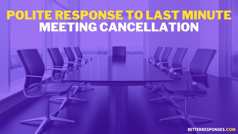 Polite response to a last minute meeting cancellation