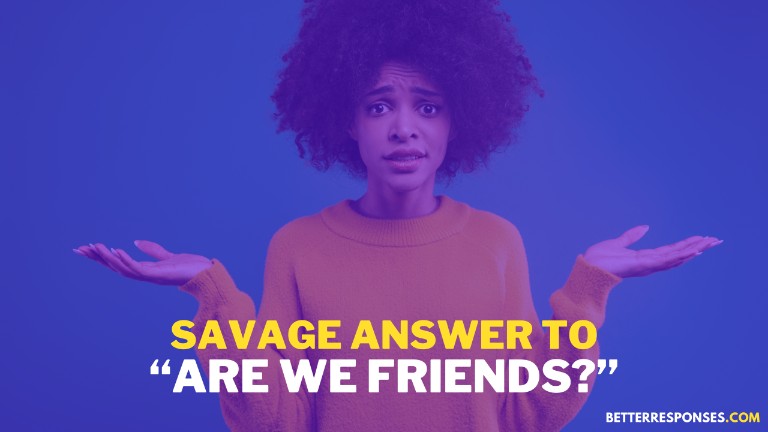 Savage Answer To Are We Friends